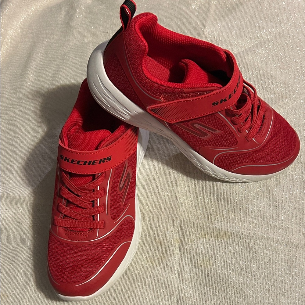 Skechers Bright Red Kids Sport Slip-On Sneakers